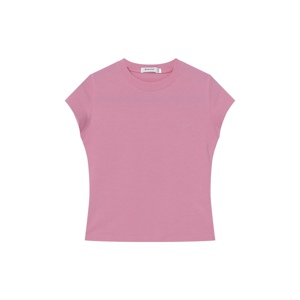 FUNKYFUN Embroidery Front Shoulder Waist Tee