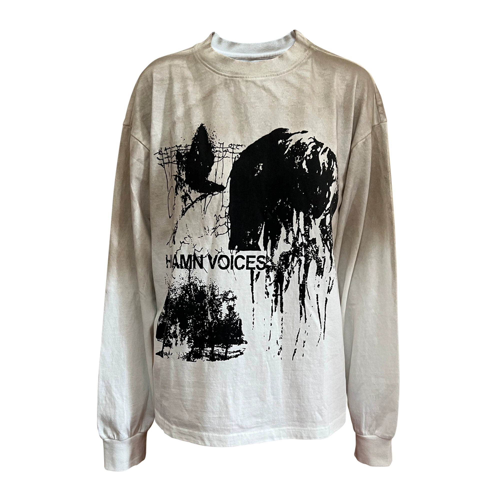 Human Voices Washed Dirty Dyed Old Long Sleeve Tee