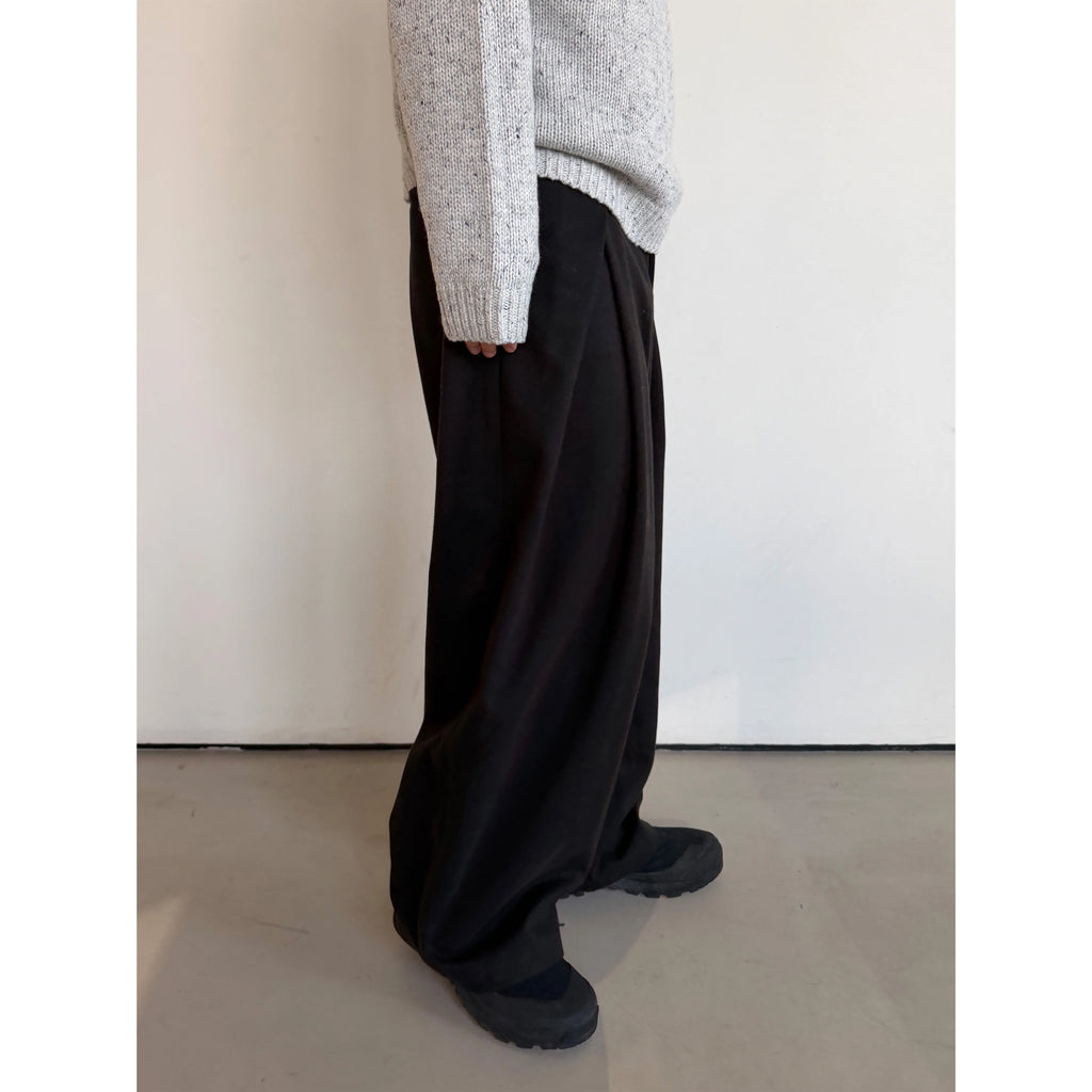 Anniehall Loose Woolen Straight Fleece Thickened Trousers