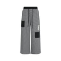 FUNKYFUN Striped Contrasting Color Loose Straight Sweatpants