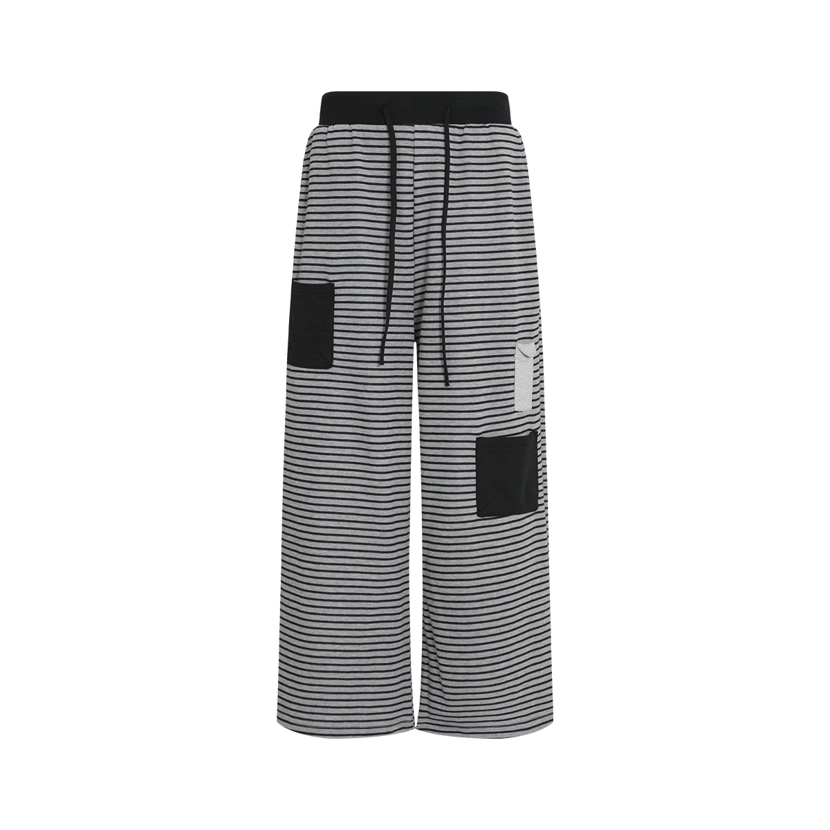 FUNKYFUN Striped Contrasting Color Loose Straight Sweatpants