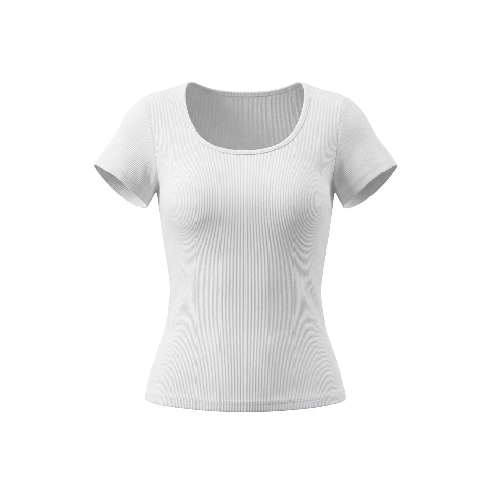 HeyHenry Square Neck Straight Shoulder Slim and Thin U Neck Tee