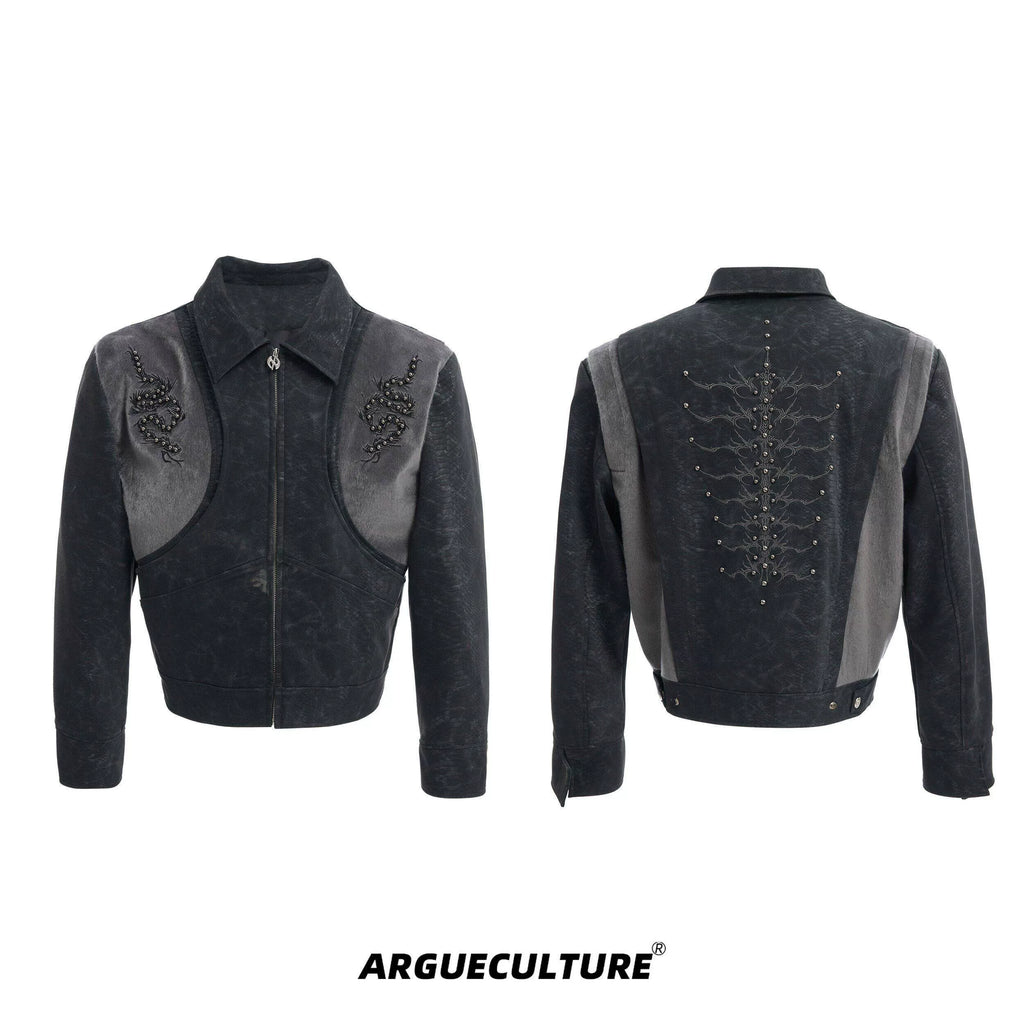 ArguECulturE Embroidered Leather Jacket