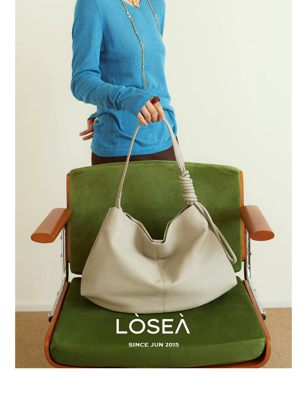 LOSEA Soft Leather Large Capacity Versatile Messenger Bag