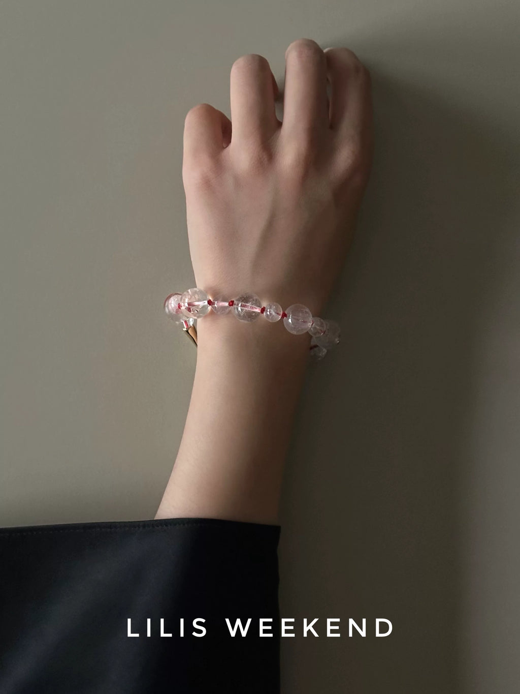 Lilis Weekend Red Rope Braided Handmade Beaded Bracelet