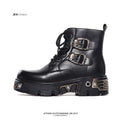 SHENLV STUDIO Skull Platform Martin Leather Boots
