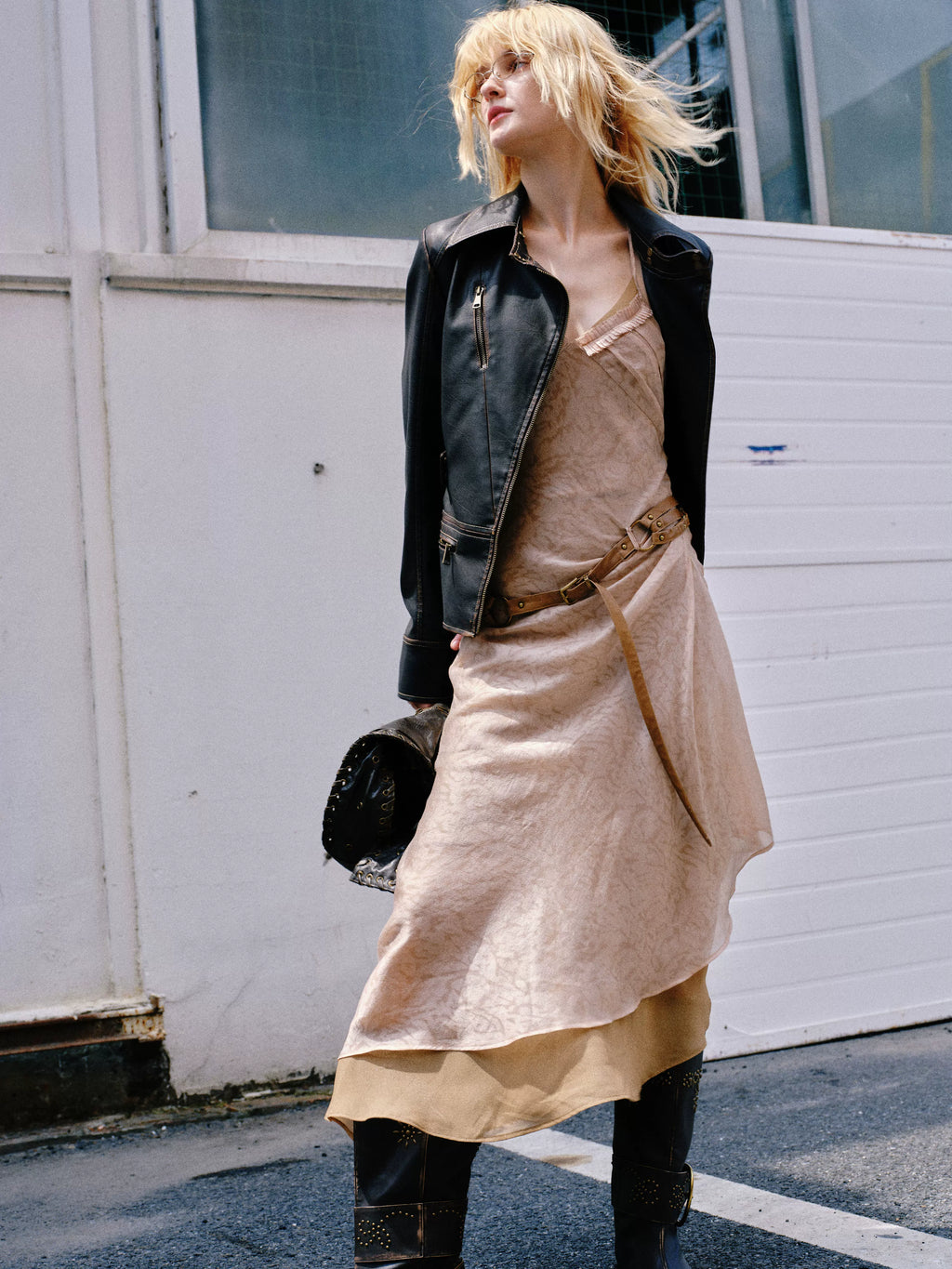 2th Desire Vintage Slim Short Leather Jacket