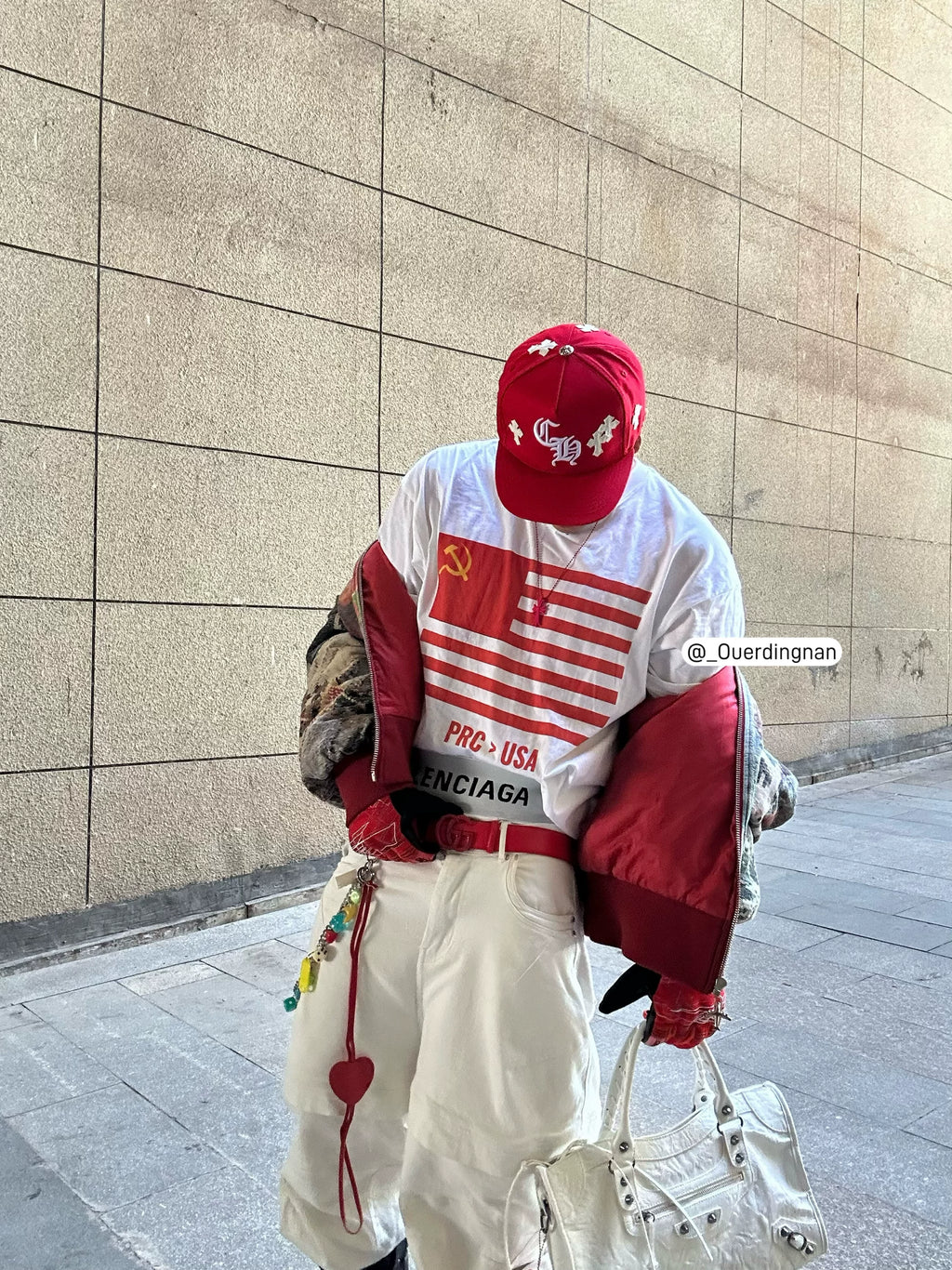EREBUS Flag Slogan Print Casual Tee