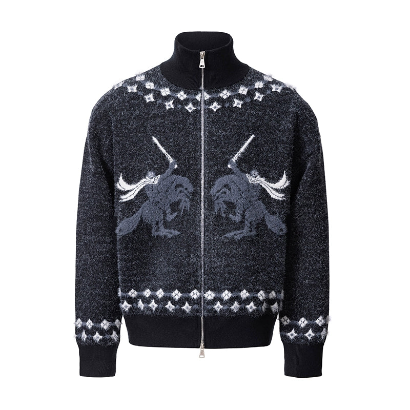 CATSSTAC Stand-up Neck Sweater Cardigan