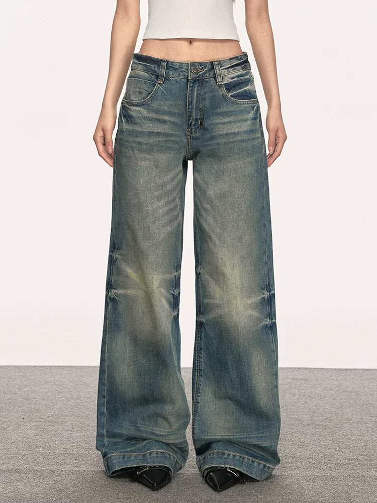 Anna Aneae High Waist Straight Wide Leg Jeans
