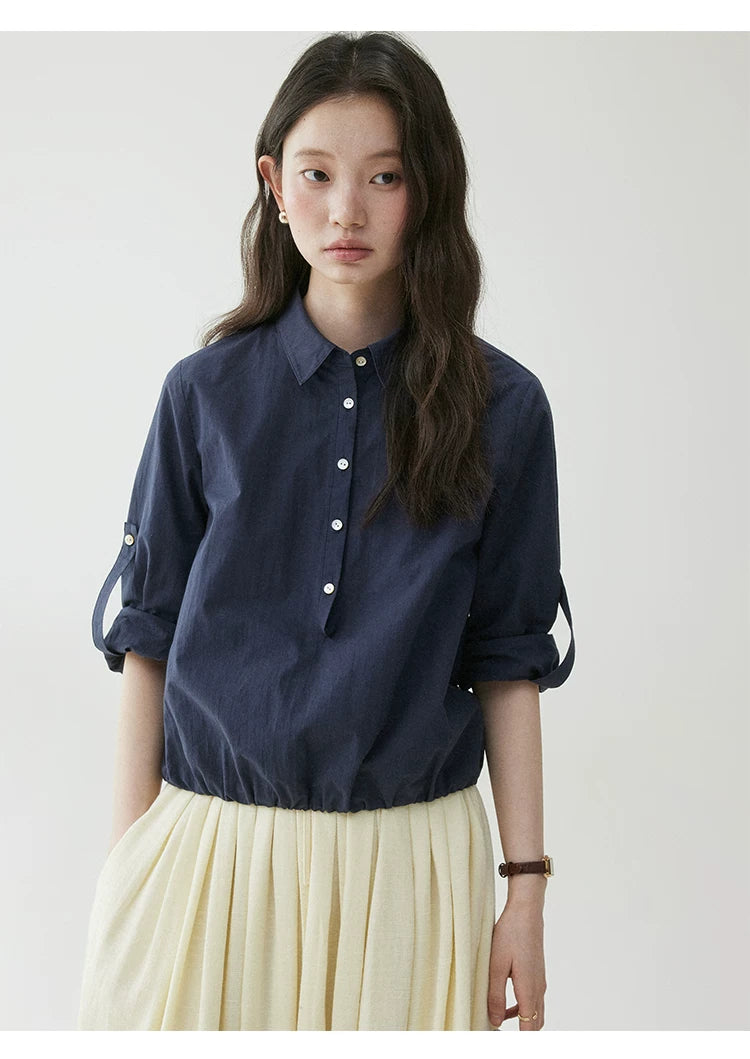 VOOE Lapel Pullover Loose Shirt