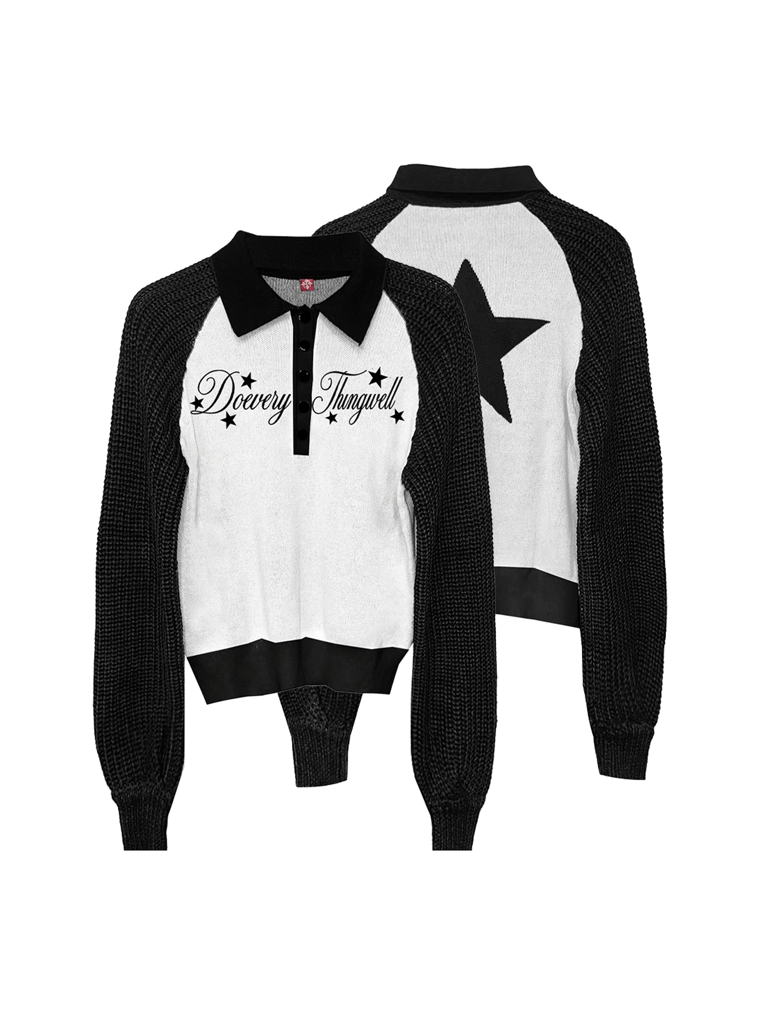 DETW Vintage Contrasting Print Knitted Sweater