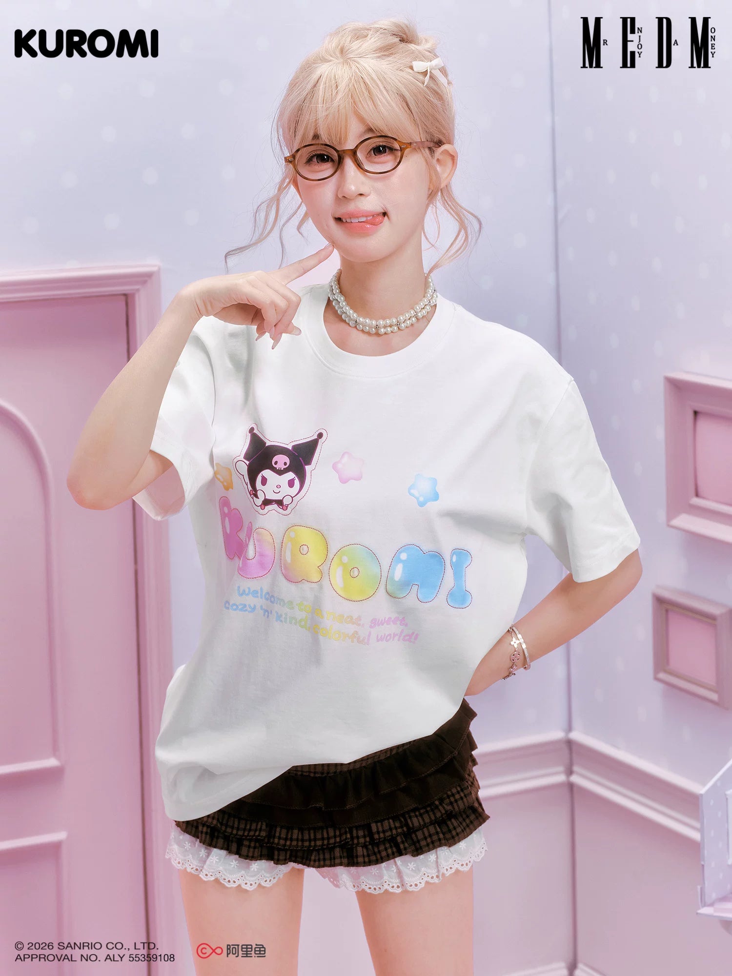 MEDM Anime Logo Printing Casual Crew Neck Tee