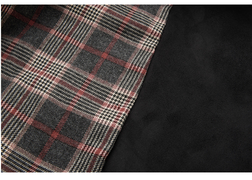 EME Vintage Plaid Short Wide Casual Jacket
