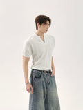 TURNTIDE Niche V-neck Knitted Tee