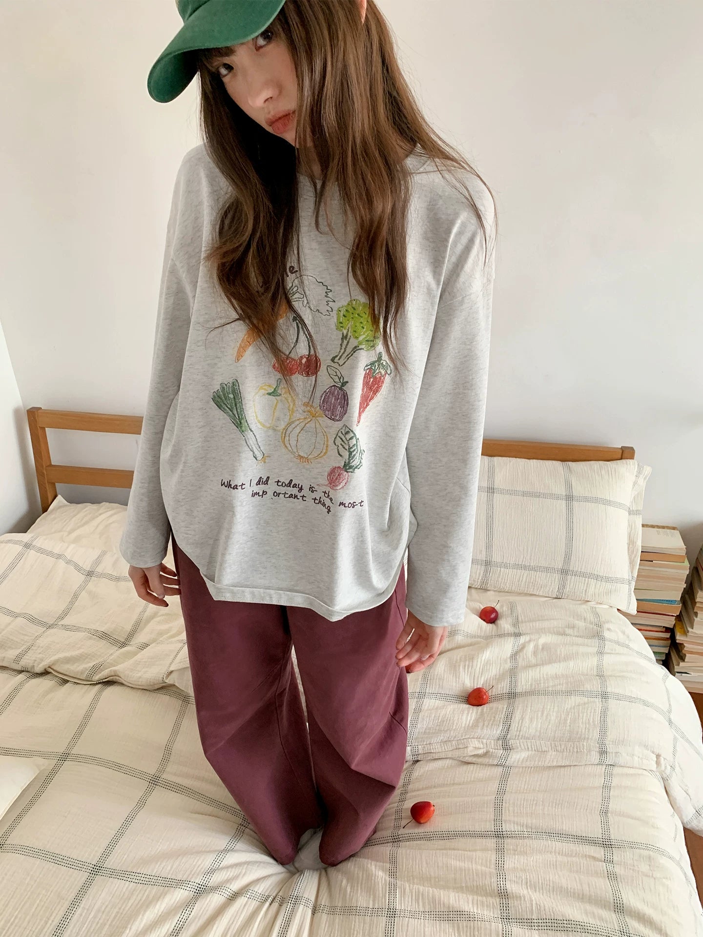 Kano Fun Graffiti Vegetable Print Long Sleeve