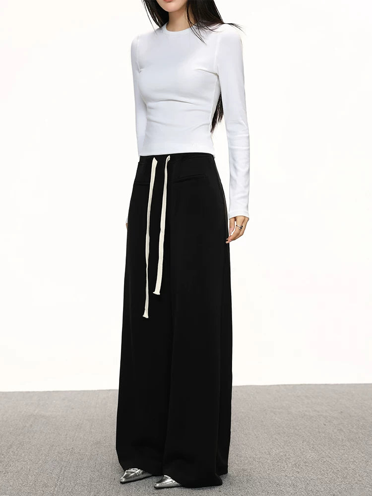 Cherry melody Vintage High Waist Wide Leg Casual Pants