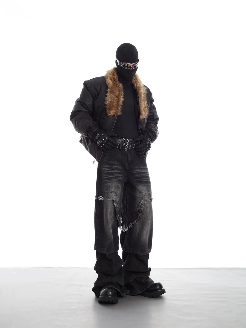 NUndeFineD Rough-trimmed Wide-leg Jeans