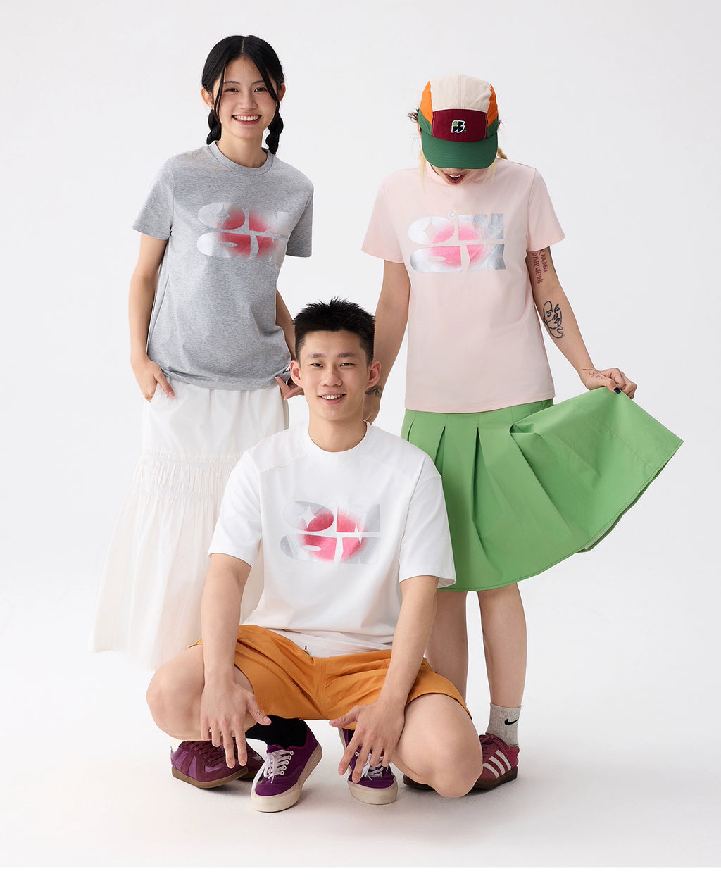 OWOX Letter Logo Smudge Casual Short Tee