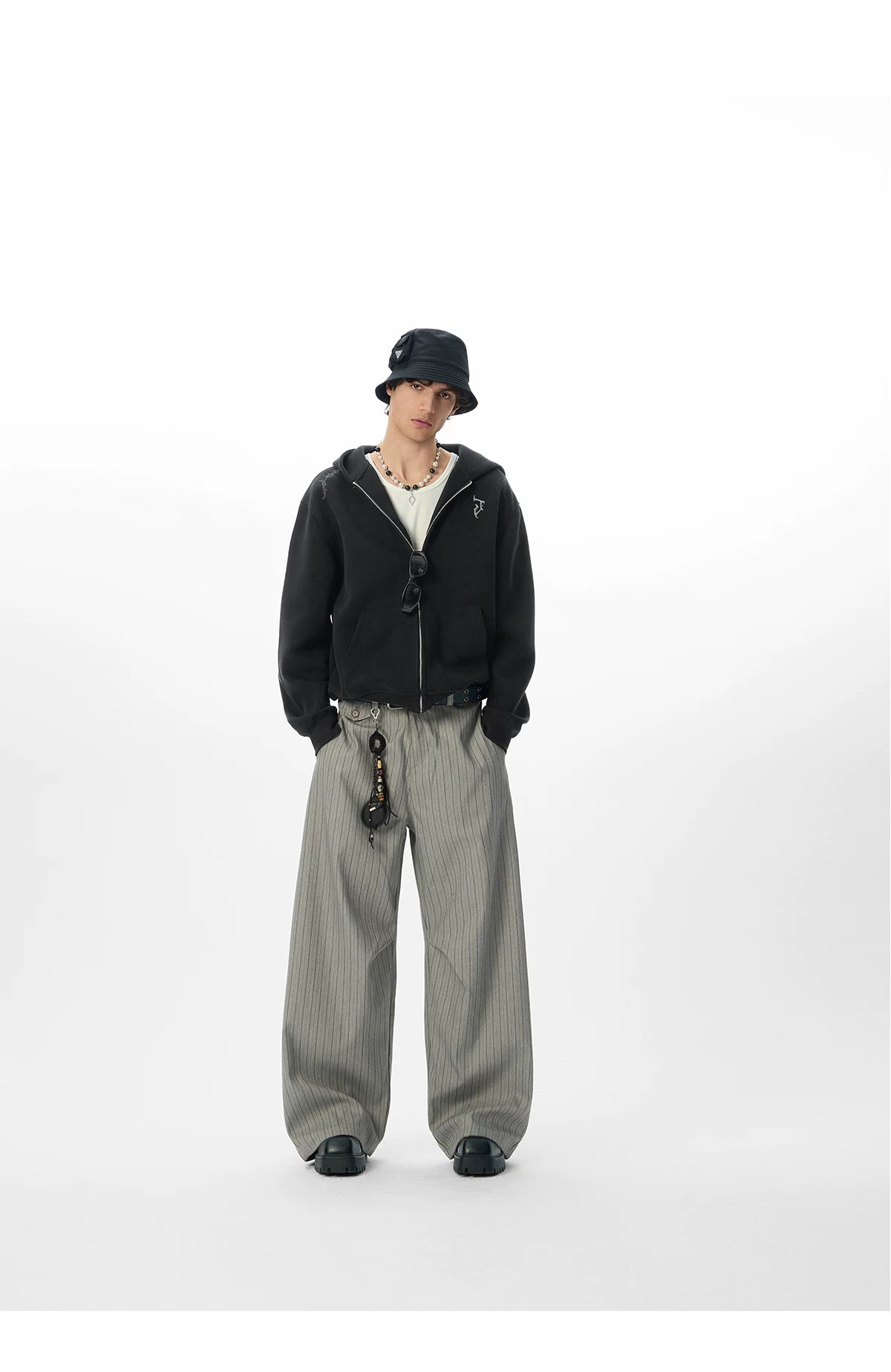 JHYQ Retro Striped Drape Lazy Trousers Trousers
