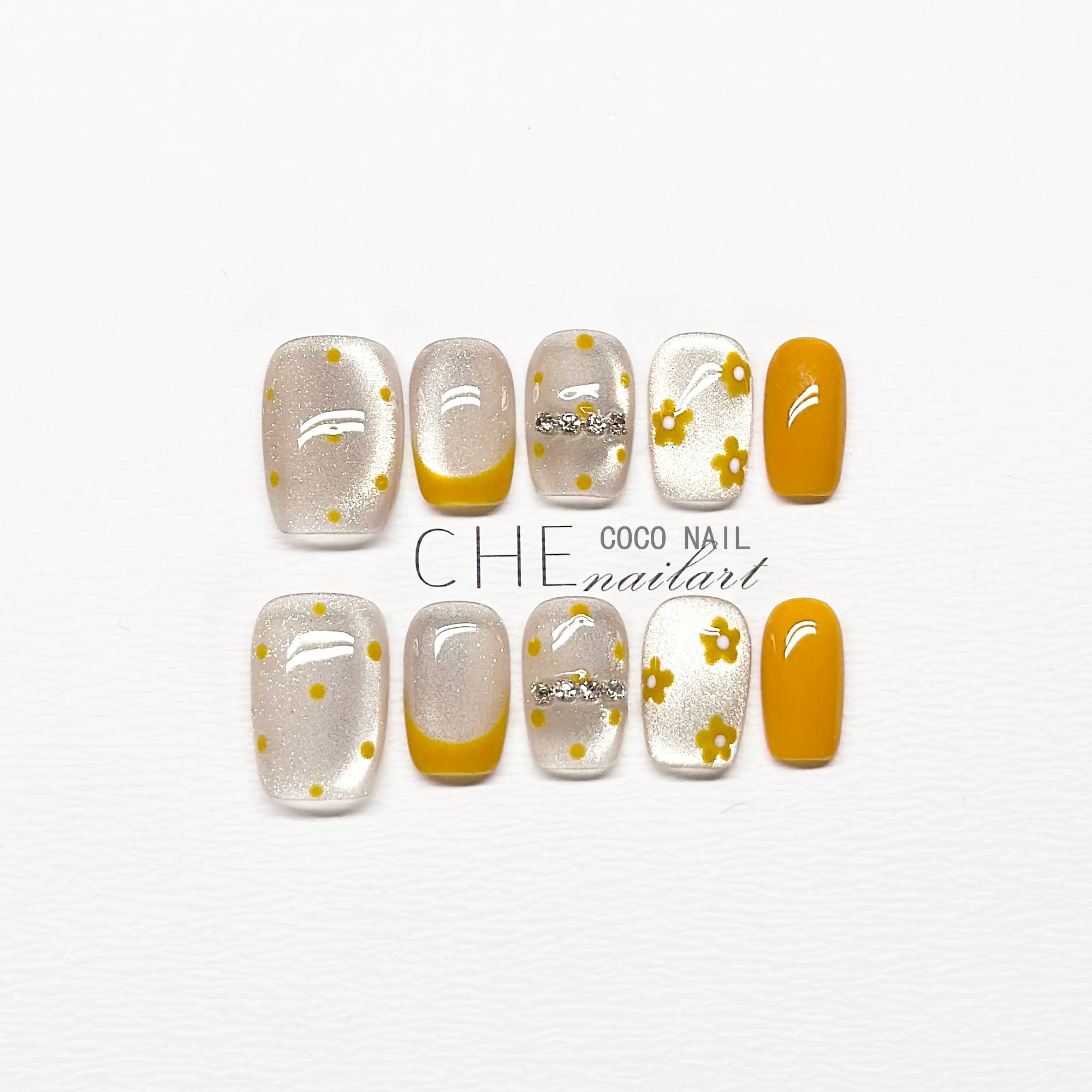 CoCo Small Flower Cat Eye Handmade Manicure Wear Nail