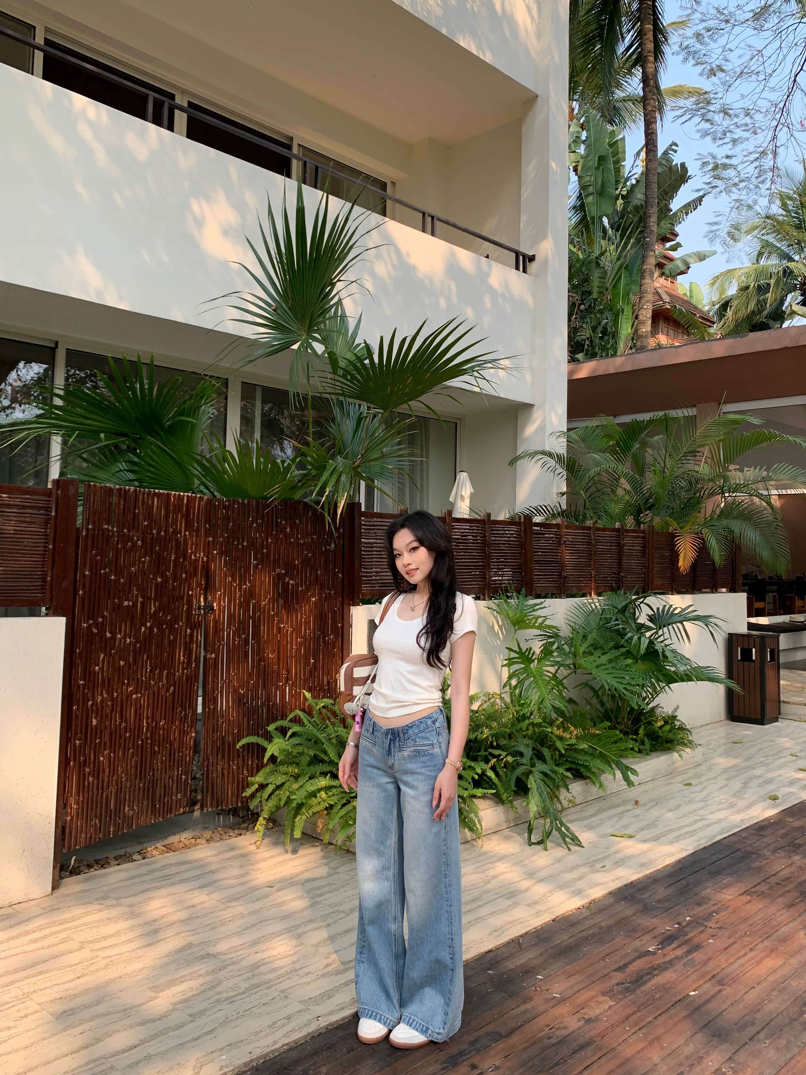 Popchee No Waist Fake Pocket Design Skinny Jeans