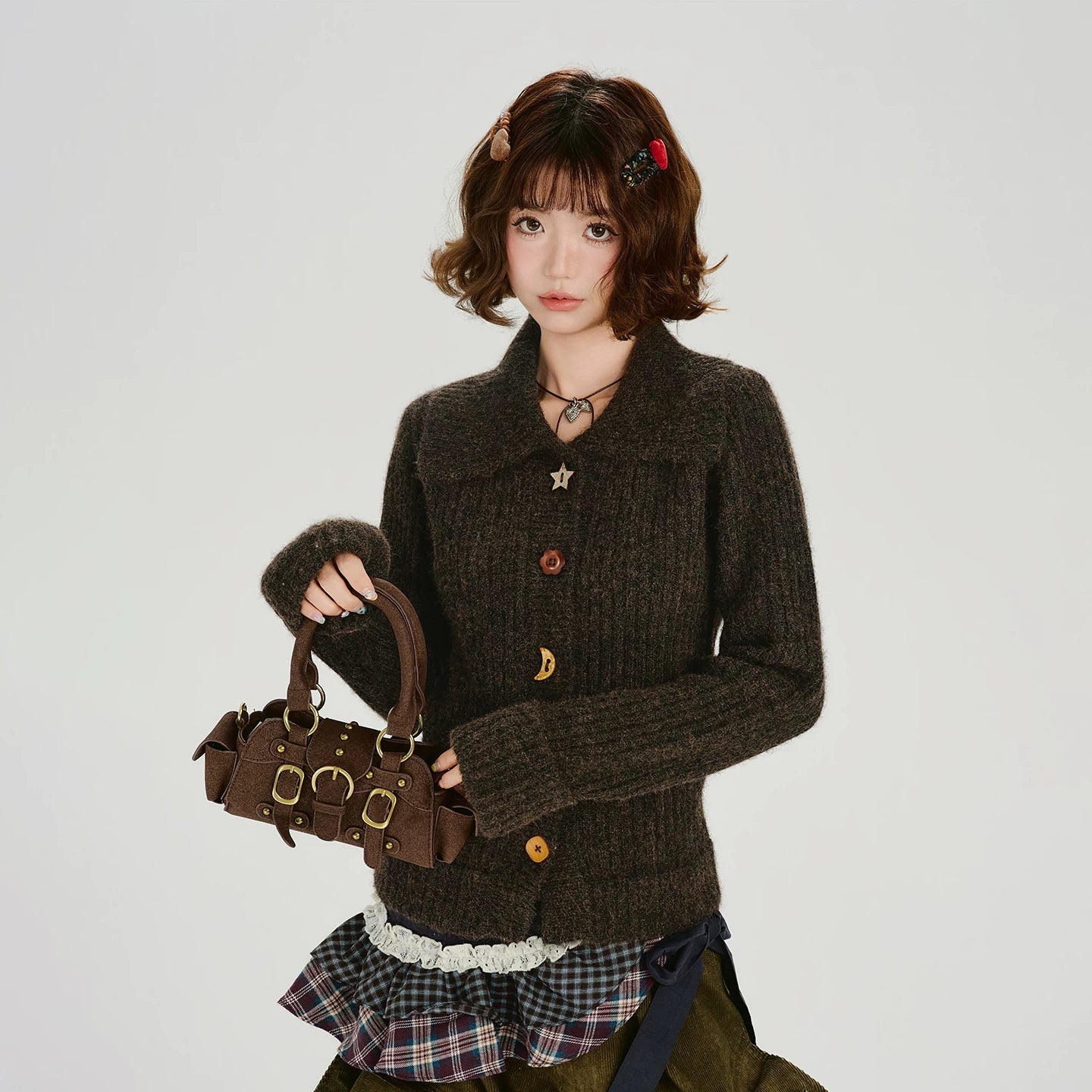 Girlyhalo Vintage Lapel Cardigan Sweater Jacket