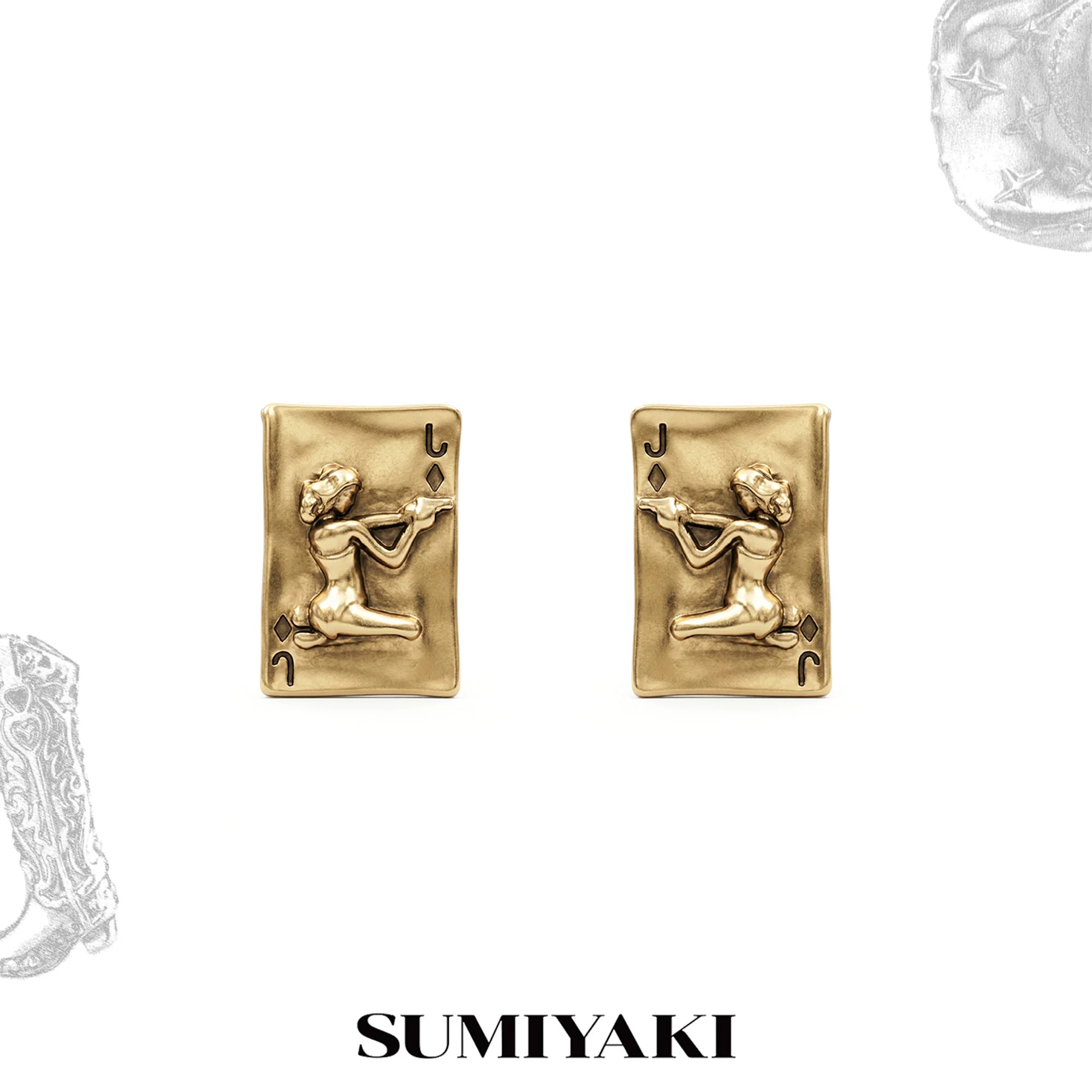 SUMIYAKI Make Old Cowboy Hat Earrings