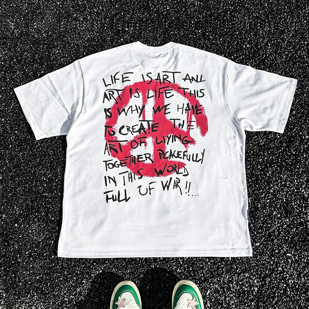 Wang Youbing Studio! PEaCE 220g 100% Cotton Tee