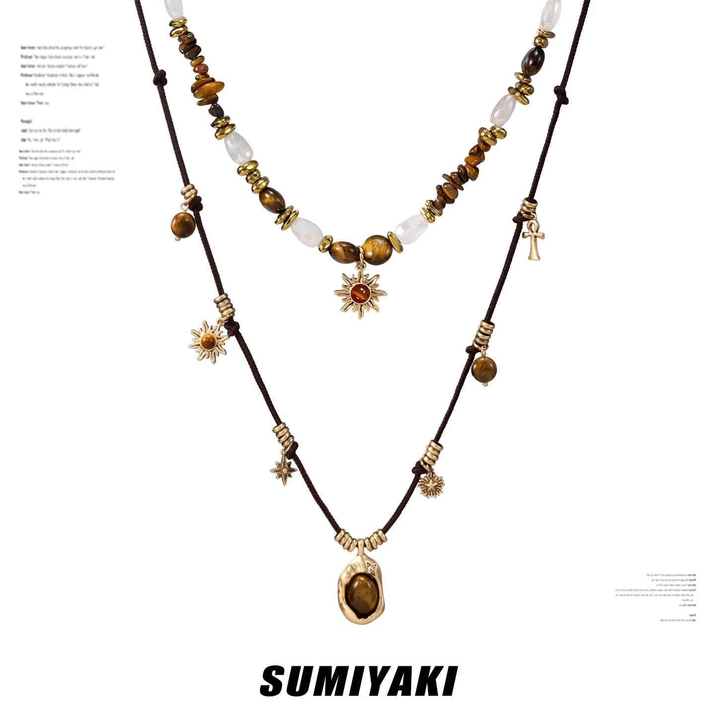 SUMIYAKI Vintage Beaded Double Layer Necklace