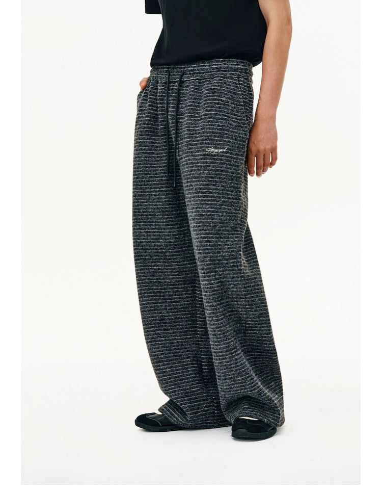 ATRY Striped Lazy Versatile Loose Straight Sweatpants