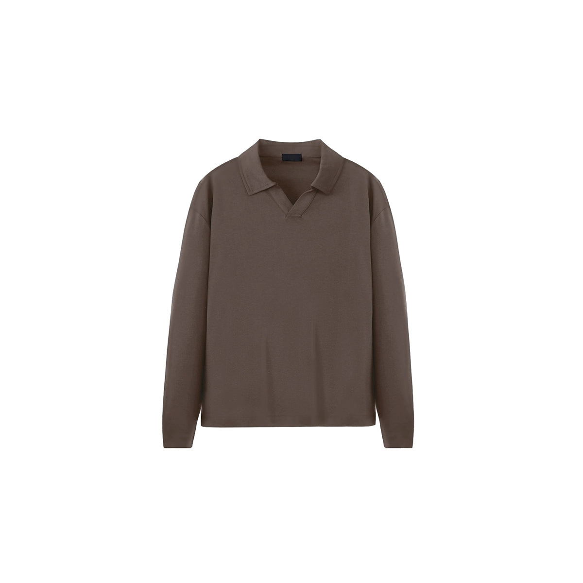 PLUS NO LOGO Casual Seagull Neck Long-sleeved Polo Shirt