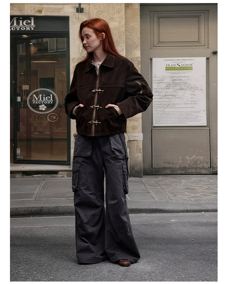 MADWITCH imitation suede short jacket women's edition