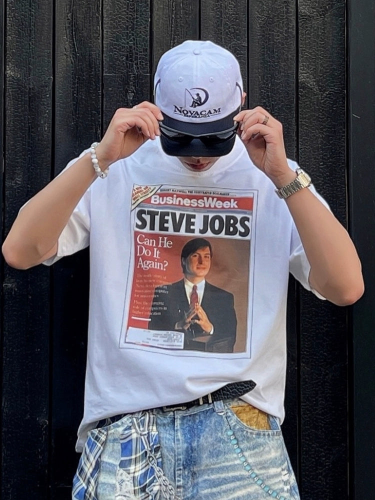 NOVACAM Retro Figure Jobs Magazine Print Tee