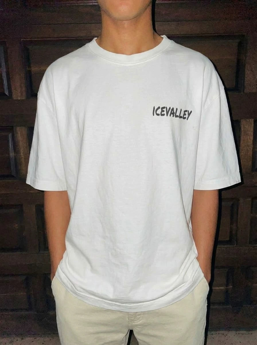 Wang Youbing Retro Beach Print Loose Tee