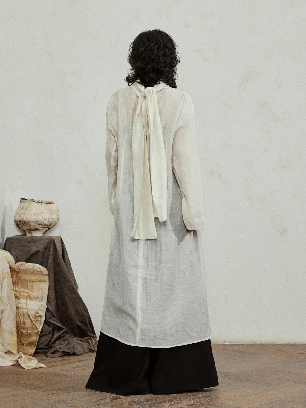 SUNYVONNE Turtleneck Light Long Dress