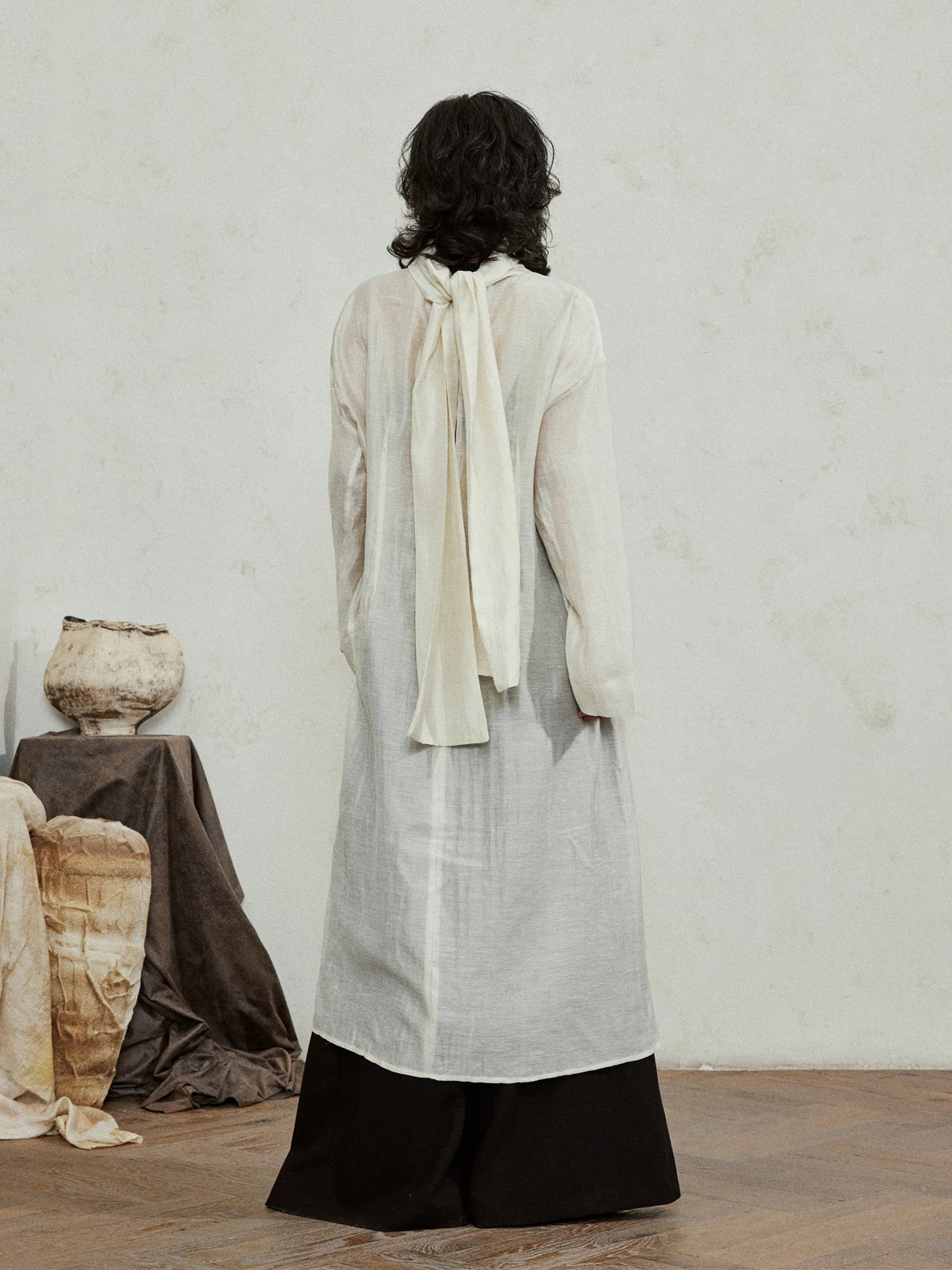 SUNYVONNE Turtleneck Light Long Dress