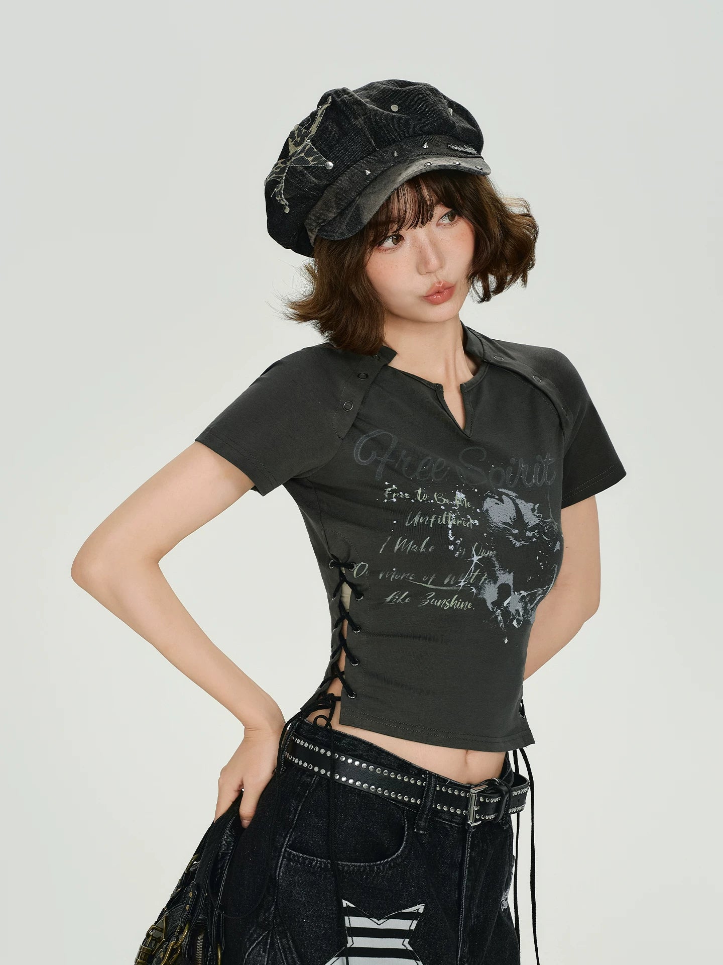 Girlyhalo Casual Slim Short Tee