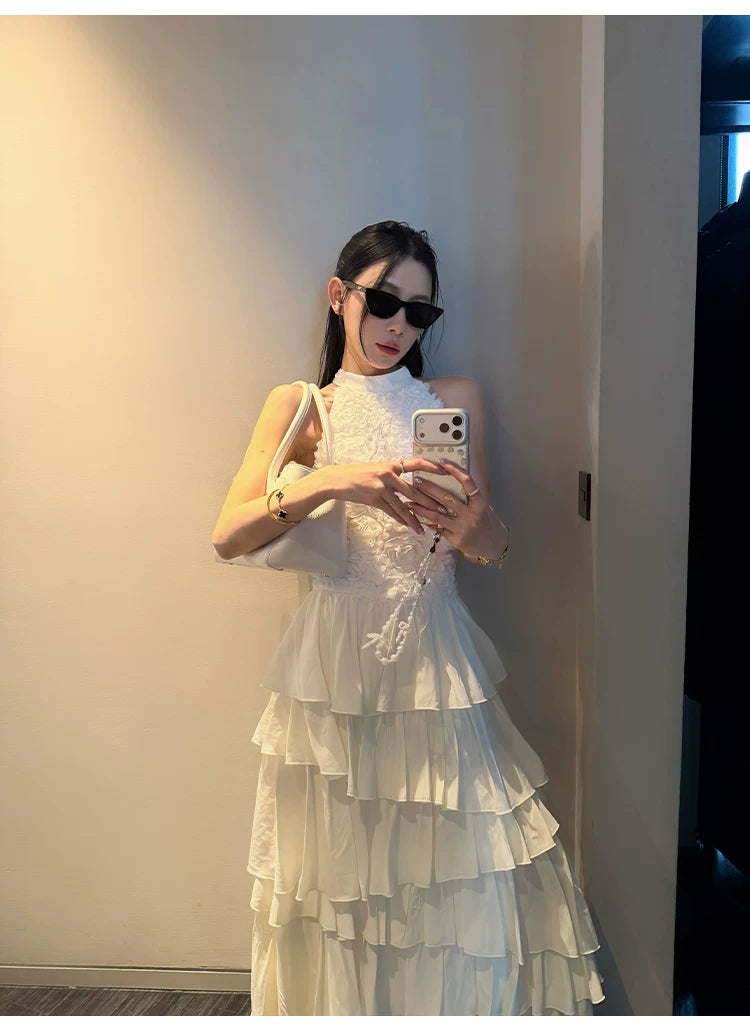 YOUNG KYLIN Neck Sleeveless Backless Waist Dress