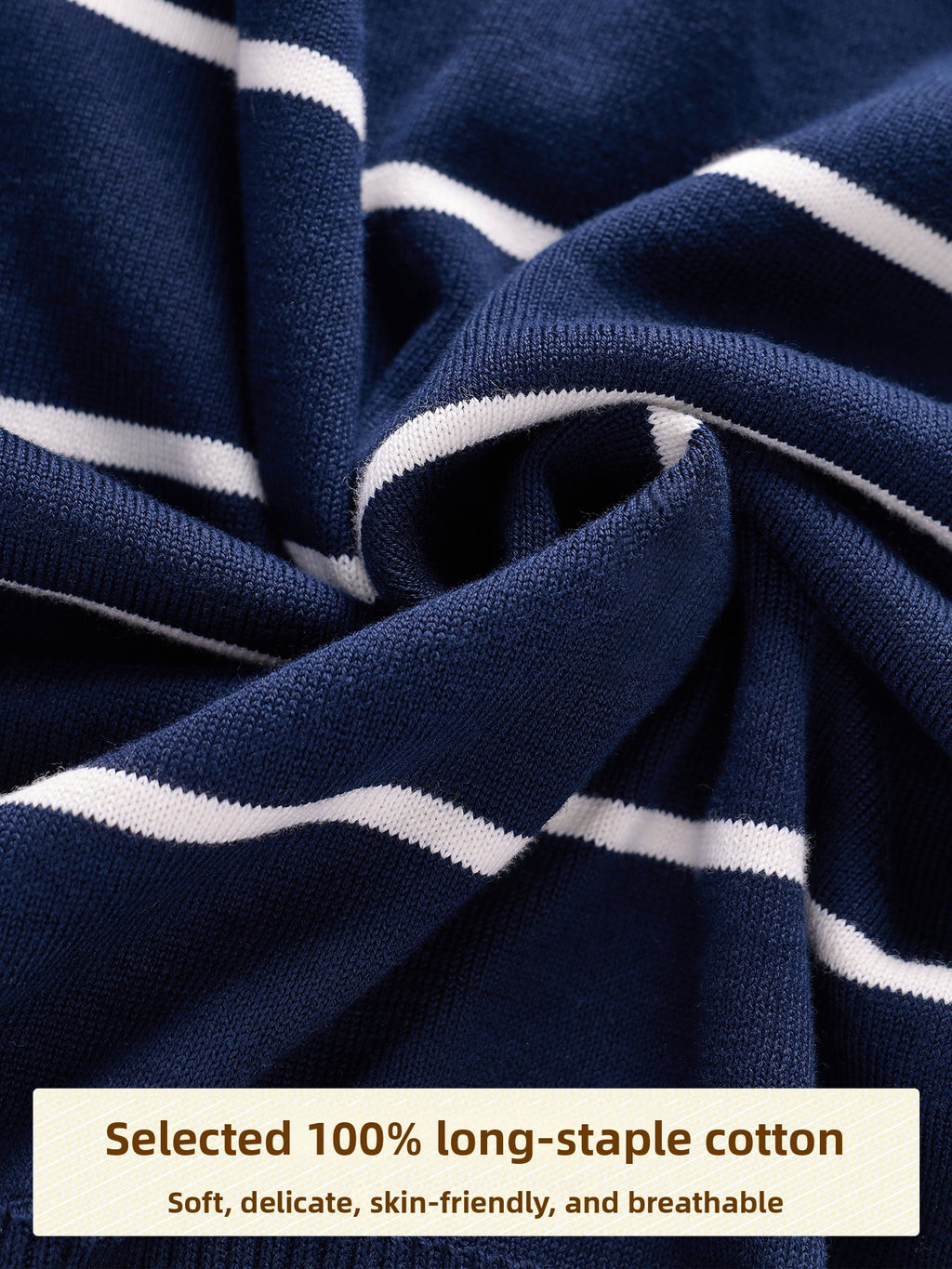 CULTUM Half-zip Lapel Striped Knitted Sweater