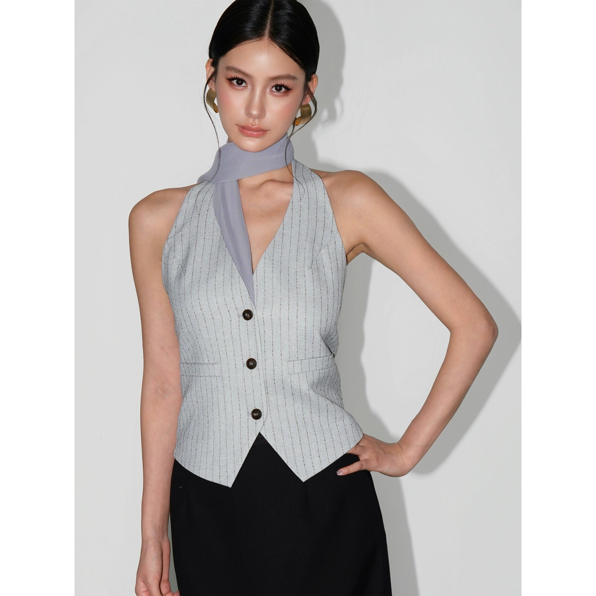 NEVA HU Neck Striped Vest