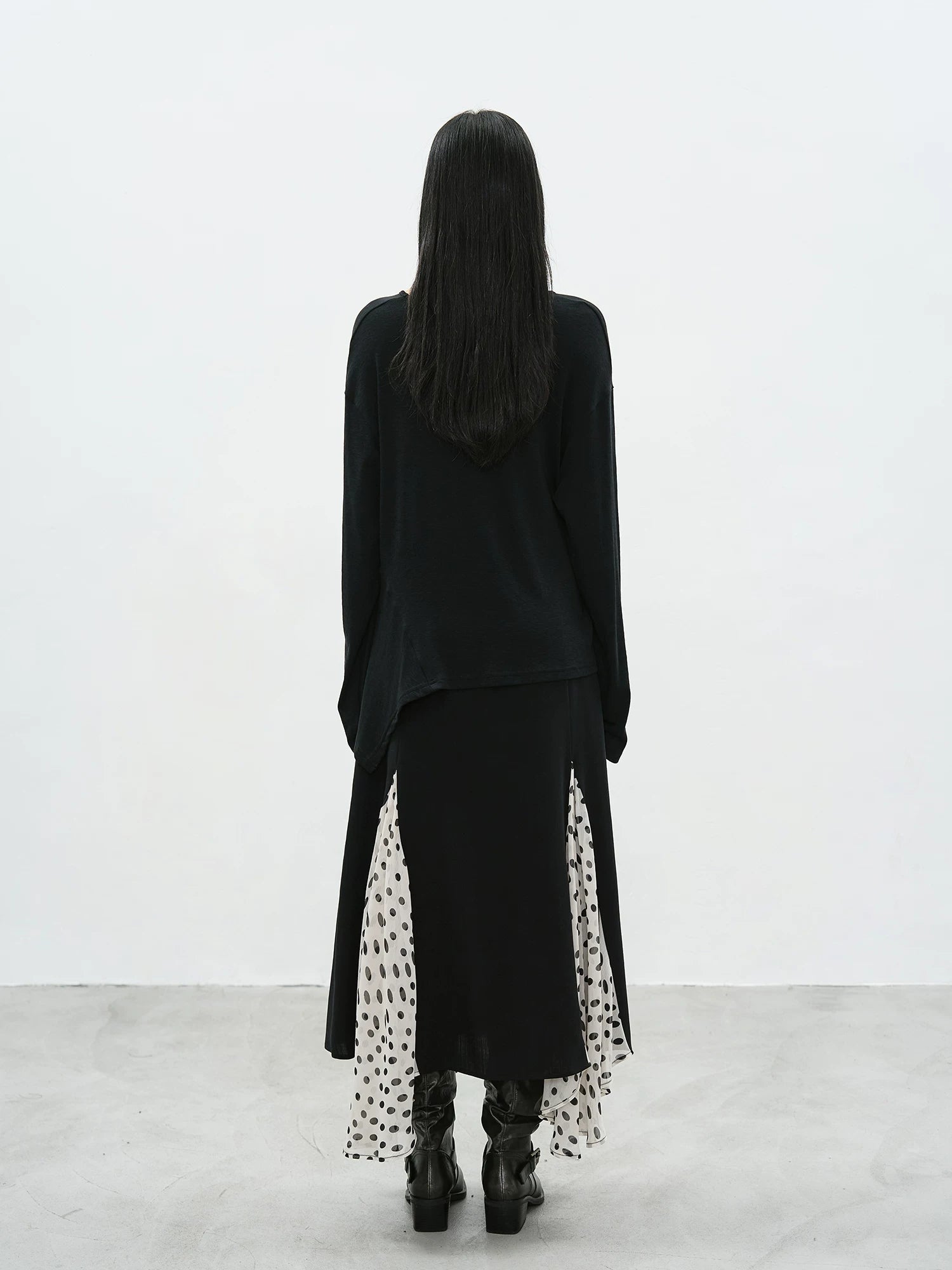 EIGHTHMONTH Splicing Polka Dot Mesh Skirt