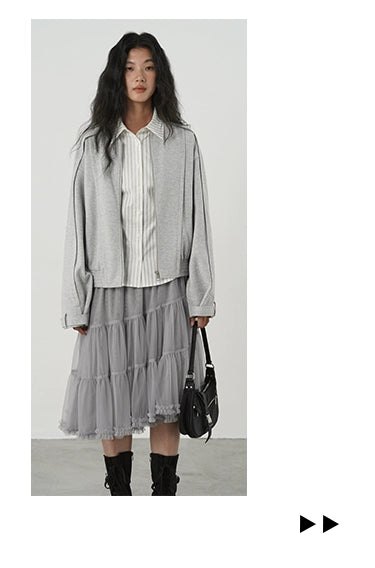 EIGHTHMONTH Vintage Vertical Striped Skinny Lapel Long Sleeve Shirt