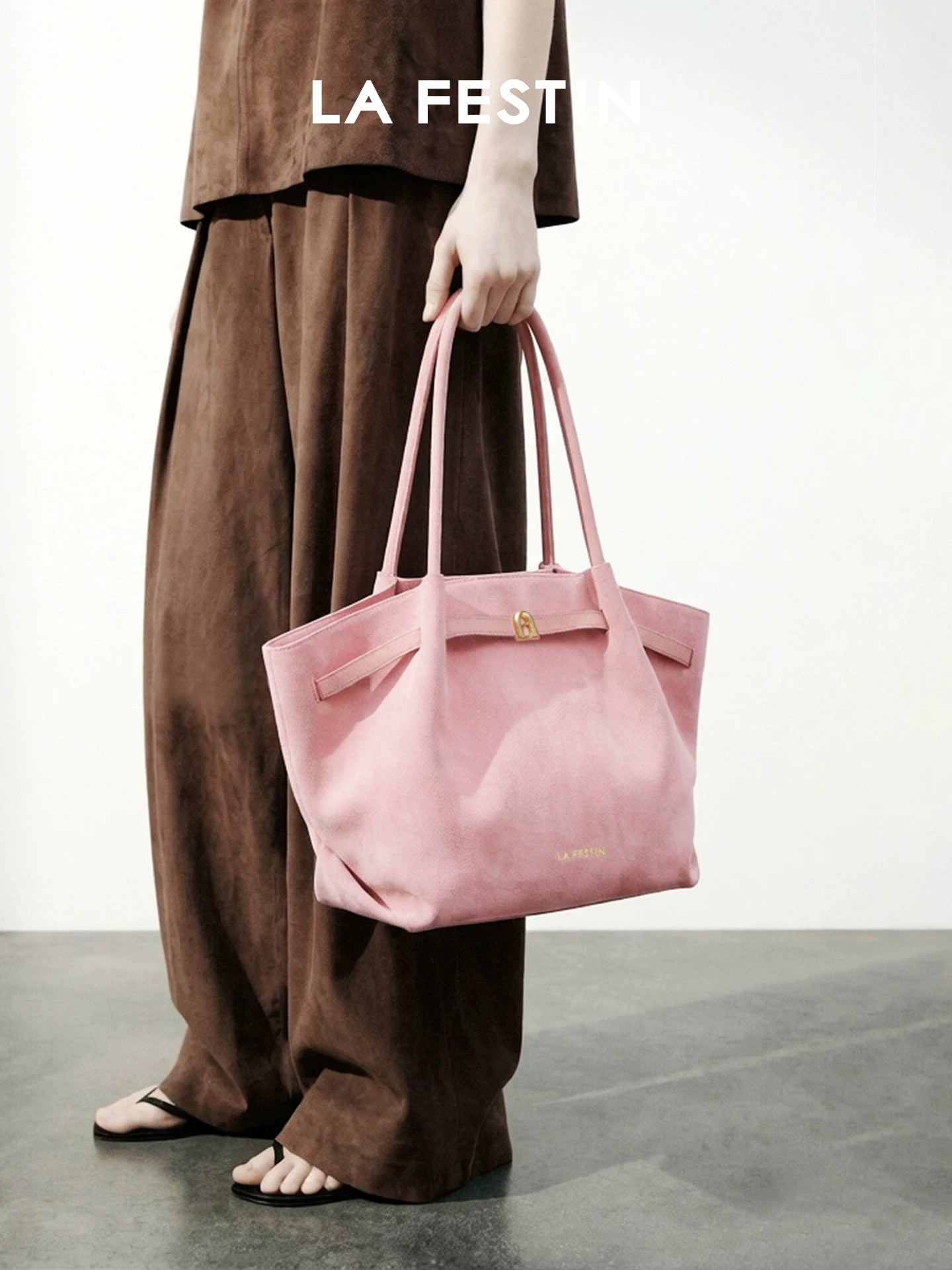 La Festin Suede Underarm Large Capacity Tote Bag