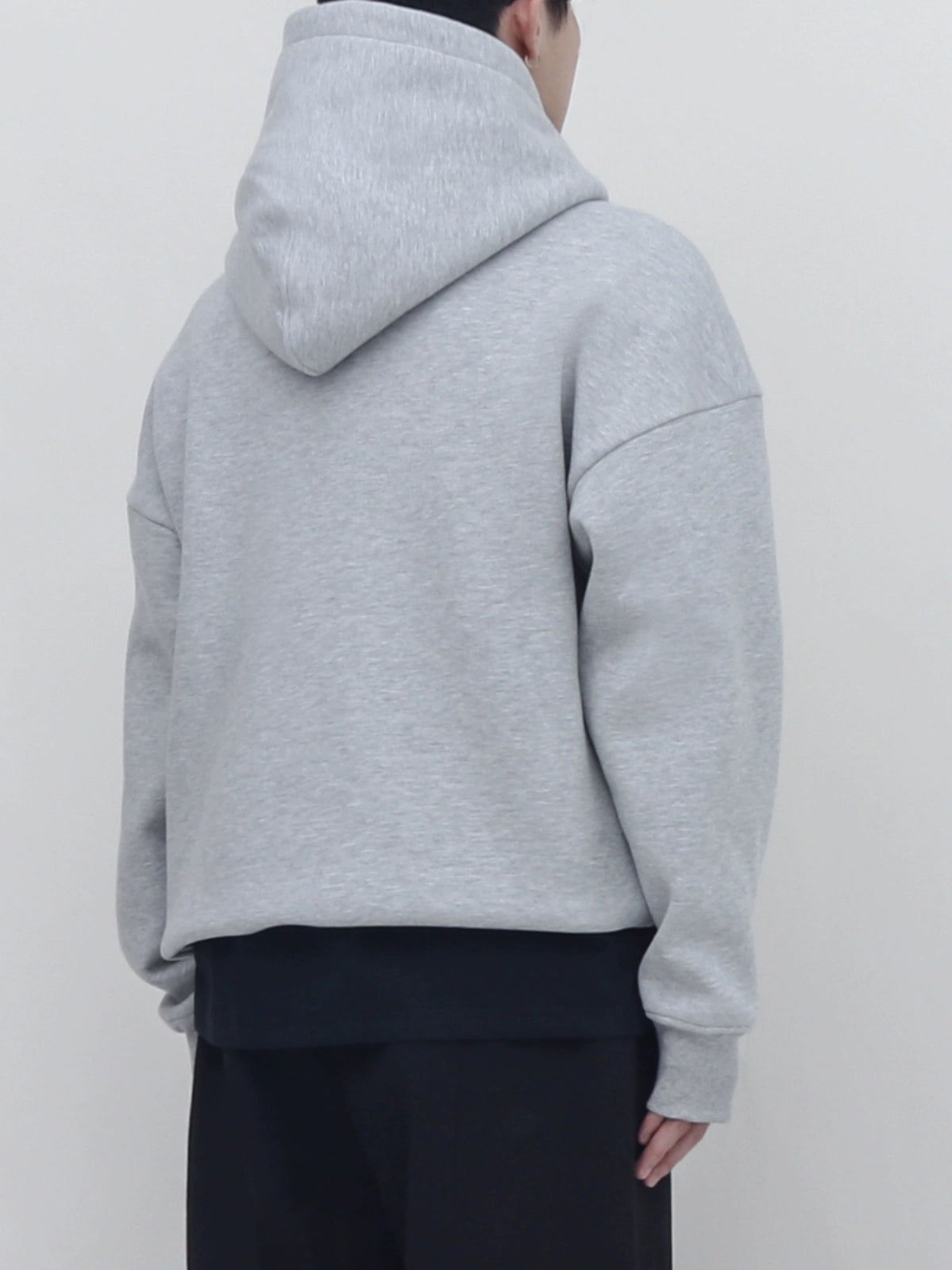 PERDU Silver Fox Fleece Loose Pullover Fleece Hooded Sweater