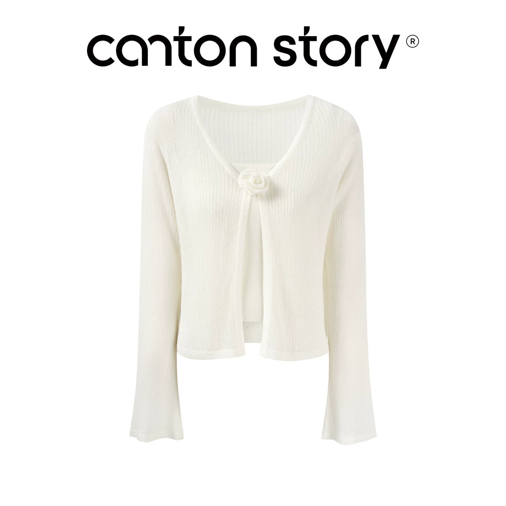 Cantonstory Cardigan with Sling Vest Two-piece Set