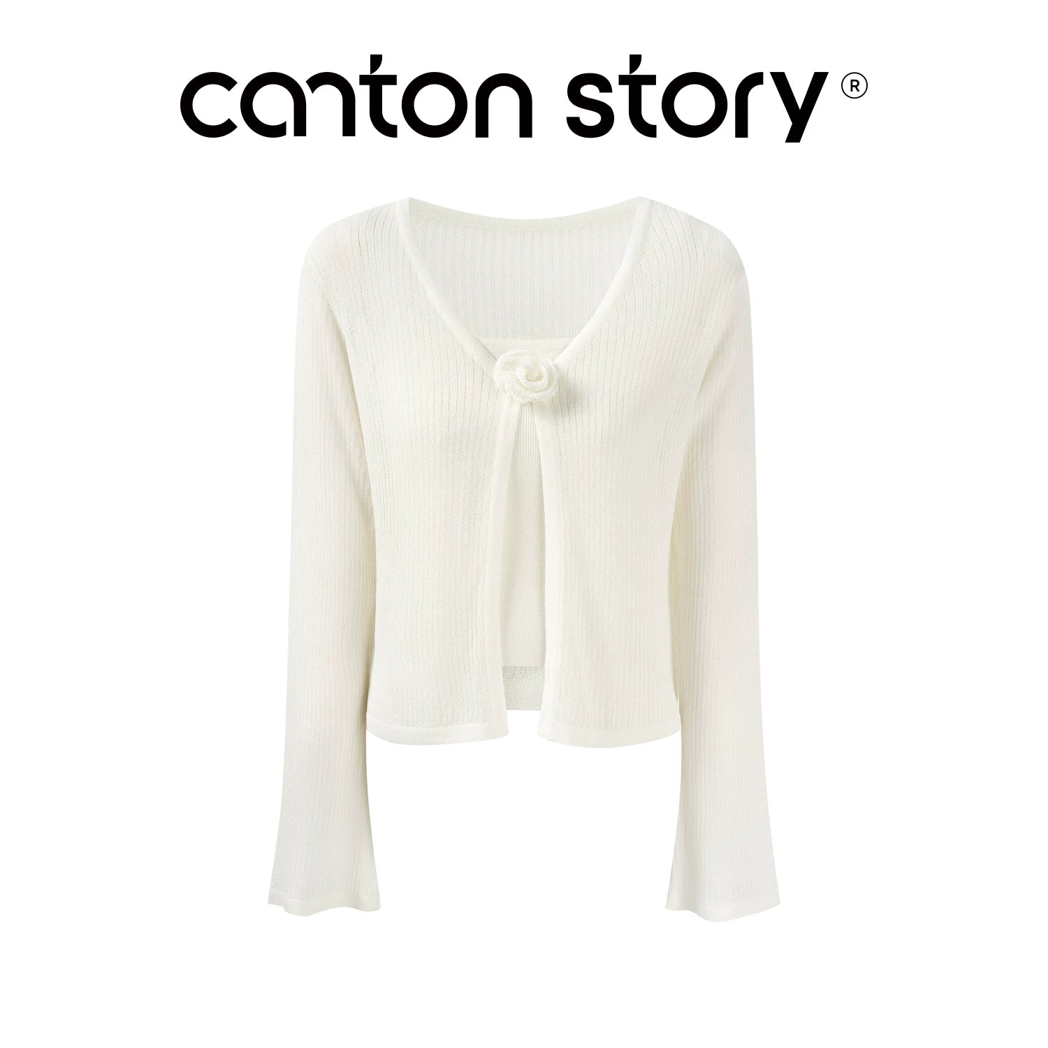 Cantonstory Cardigan with Sling Vest Two-piece Set