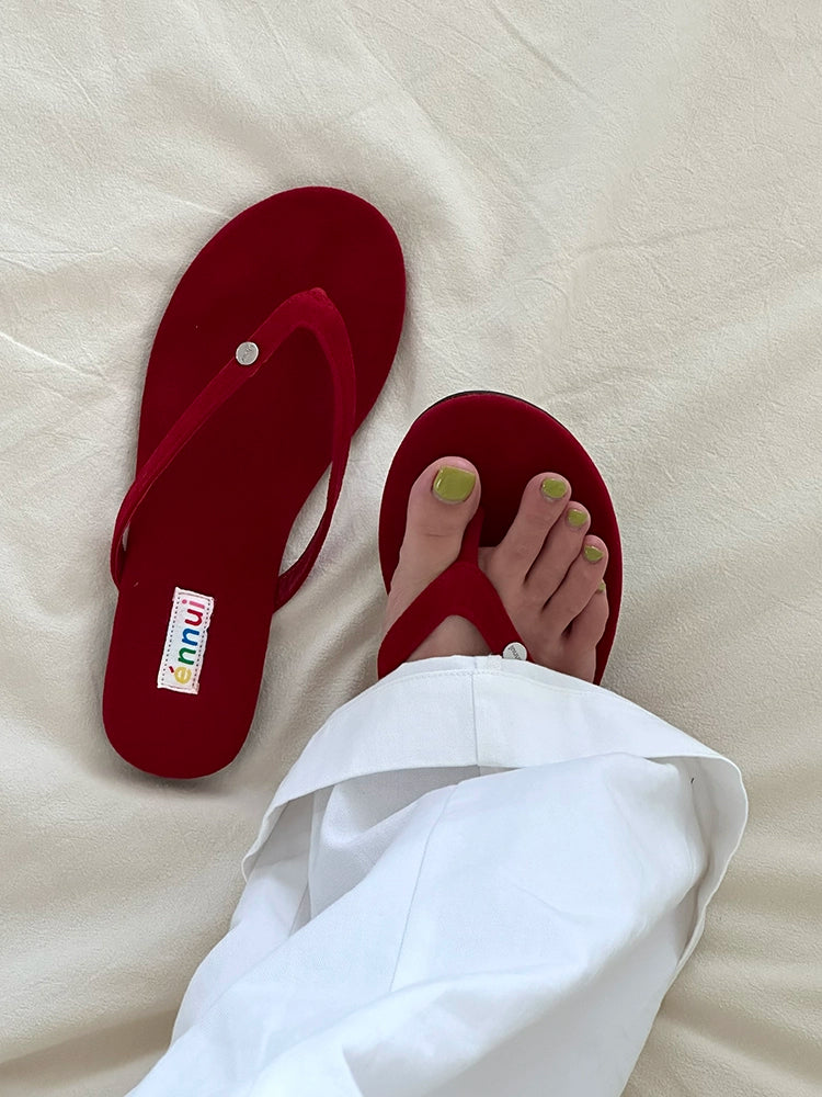 ENNU Flat Bottom Matte Turned Fur Outer Slippers
