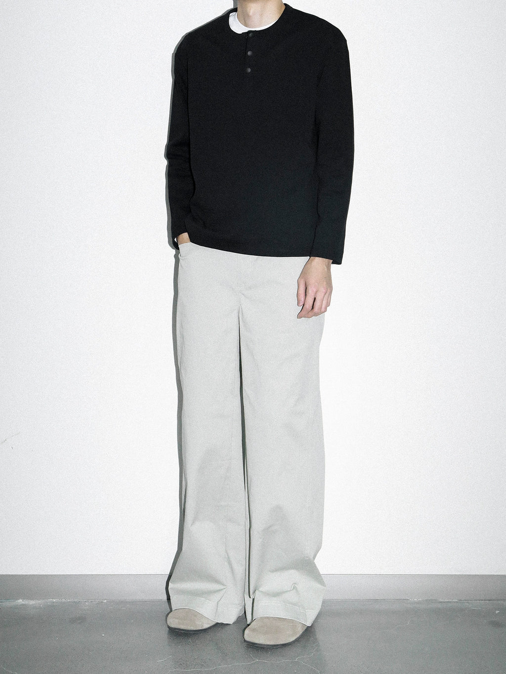 PLUS NO LOGO A Straight Wide-leg Slacks