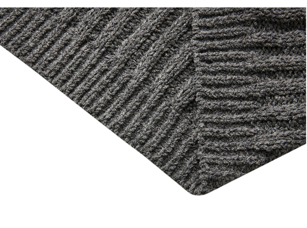 EME Thick Strip Pit Knit Ribbed Hooded Sweater Jacket